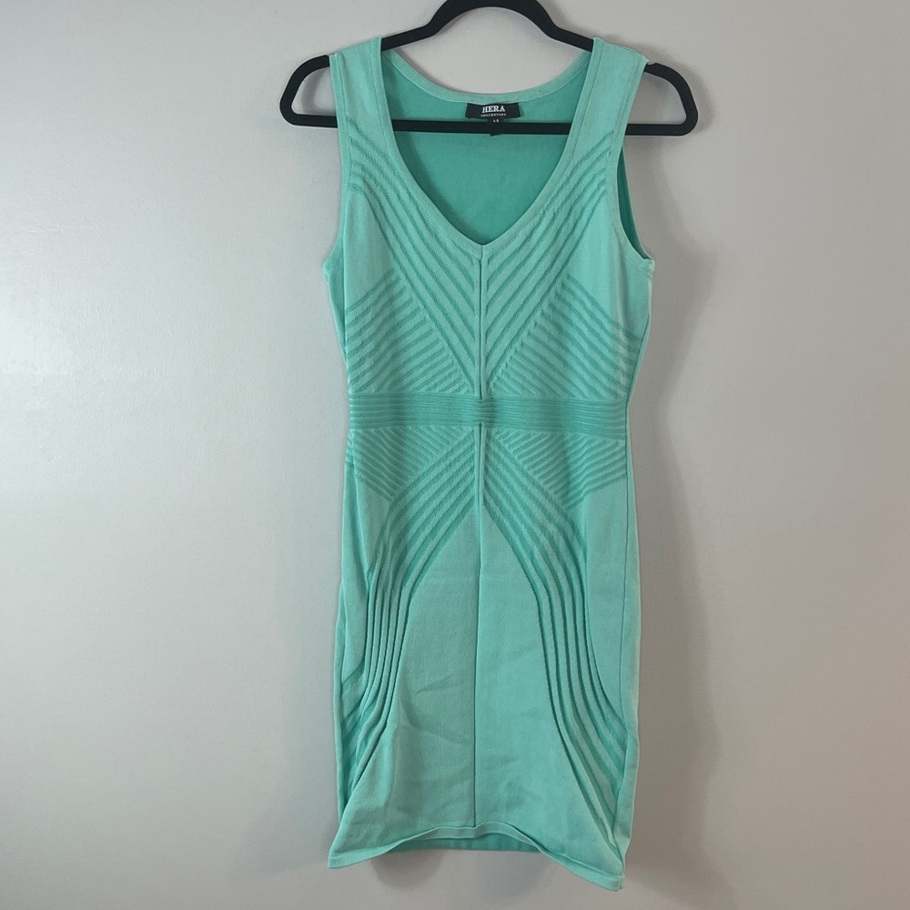 Hera | Mint Bodycon Knit Mini Dress Sz S - Picture 3 of 5